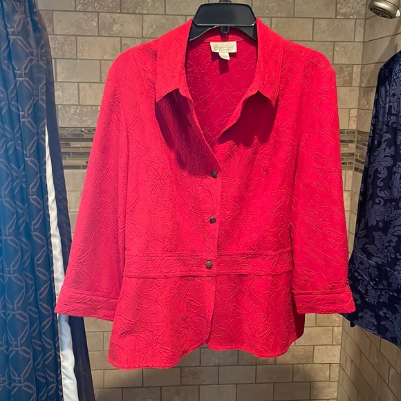 Cold water Creek, large, red button up top - Picture 1 of 2